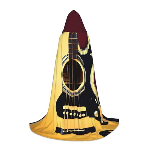 Aubnva Unisex-Kapuzenumhang mit Aufschrift "Note Guitar Print" für Halloween, Cosplay, Karneval, bequem, stilvoll von Aubnva