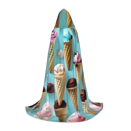 Aubnva Unisex Kapuzenumhang mit Eistüten bedruckt, für Halloween, Cosplay, Karneval, bequem, stilvoll Aubnva Unisex Kapuzenumhang mit Eistüten bedruckt, für Halloween, Cosplay, Karneval, bequem, stilvoll von Aubnva
