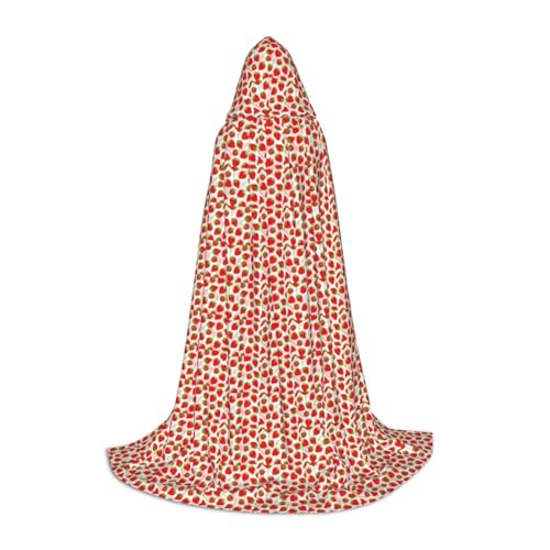 Aubnva Unisex Kapuzenumhang mit Erdbeerdruck, verschiedene Anlässe, Halloween, Cosplay, Karneval, bequem, stilvoll von Aubnva