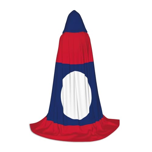 Aubnva Unisex Kapuzenumhang mit Flagge von Laos, für Halloween, Cosplay, Karneval, bequem, stilvoll von Aubnva