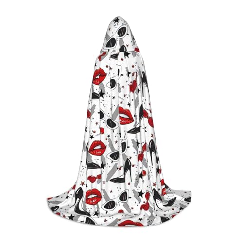 Aubnva Unisex-Kapuzenumhang mit Lippen, High Heels, verschiedene Anlässe, Halloween, Cosplay, Karneval, bequem, stilvoll Aubnva Unisex-Kapuzenumhang mit Lippen, High Heels, verschiedene Anlässe, Halloween, Cosplay, Karneval, bequem, stilvoll von Aubnva