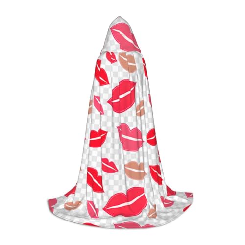Aubnva Unisex-Kapuzenumhang mit Lippen-Aufdruck, vielfältig, Halloween, Cosplay, Karneval, bequem, stilvoll Aubnva Unisex-Kapuzenumhang mit Lippen-Aufdruck, vielfältig, Halloween, Cosplay, Karneval, bequem, stilvoll von Aubnva