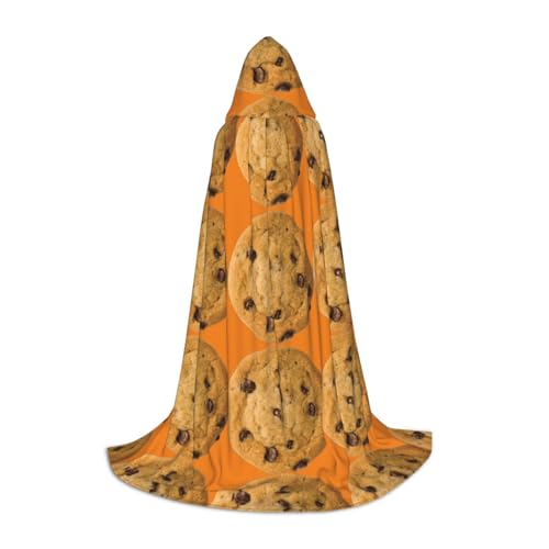 Aubnva Unisex-Kapuzenumhang mit Schokoladenkeks-Aufdruck, vielfältig, Halloween, Cosplay, Karneval, bequem, stilvoll von Aubnva