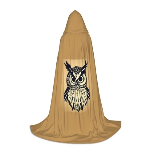 Aubnva Unisex Kapuzenumhang mit süßem Eulen-Druck, verschiedene Anlässe, Halloween, Cosplay, Karneval, bequem, stilvoll von Aubnva