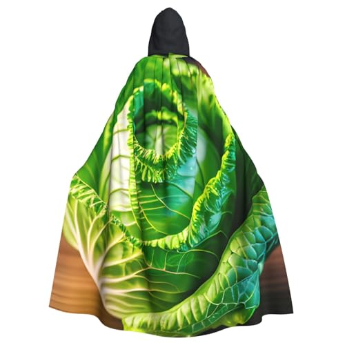 Leichter und atmungsaktiver Unisex-Umhang mit hellem Kohlaufdruck, für Halloween, Cosplay, volle Länge, mit Kapuze von Aubnva