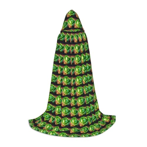 Umhang mit Kapuze und hellem Kohlaufdruck, Unisex, für Halloween, Cosplay, Karneval, bequem, stilvoll von Aubnva