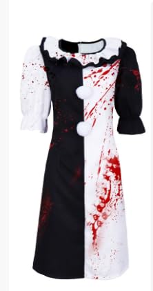 AudMsier 5-teiliges Clown-Kostüm für Halloween, Cosplay, Terrifier-Kostüm mit Maske, Messer, Handschuhen, Weiß/Rot, X-Large AudMsier 5-teiliges Clown-Kostüm für Halloween, Cosplay, Terrifier-Kostüm mit Maske, Messer, Handschuhen, Weiß/Rot, X-Large von AudMsier