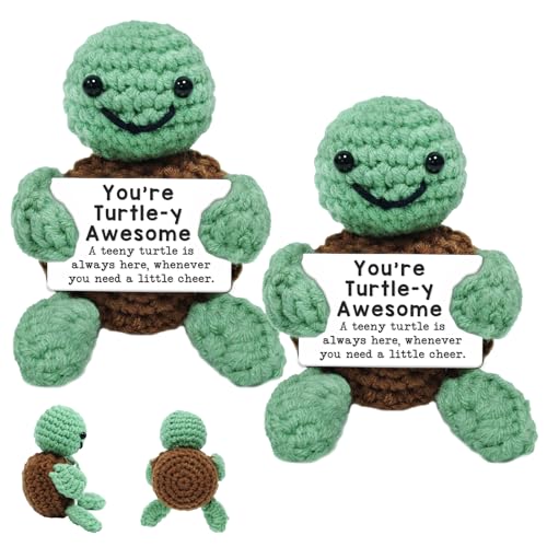 Audasi 2 Stück Lustige Positive Schildkröte Geschenke, Emotionelle Unterstützung Schildkröte Mini Hand Gestrickt Critters Tier Cute Stuff Schildkrötes Schreibtisch Dekor Inspirative Geschenke Audasi 2 Stück Lustige Positive Schildkröte Geschenke, Emotionelle Unterstützung Schildkröte Mini Hand Gestrickt Critters Tier Cute Stuff Schildkrötes Schreibtisch Dekor Inspirative Geschenke von Audasi