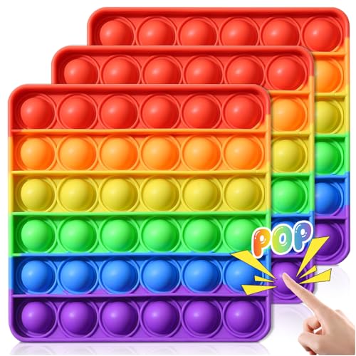 Audasi 3 Stück Push and Pop Bubble Silikon Sensorisches Fidget Anti-Stress-Stressabbau Spielzeug - Relief Angst Autismus für Kinder und Erwachsene von Audasi