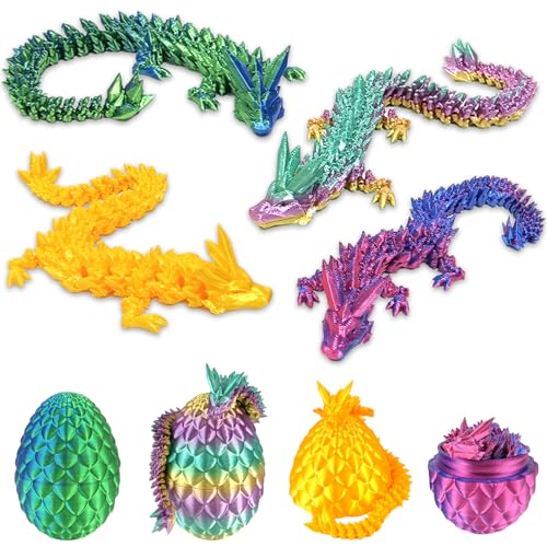 Audasi 3D Gedrucktes Drachenei mit Drache, 4Pcs Vollständig beweglicher Kristalldrache mit Osterei Drachen Spielzeug Action Figuren Überraschungsdrache Im Ei für Geschenke Beweglicher Dragon Egg Audasi 3D Gedrucktes Drachenei mit Drache, 4Pcs Vollständig beweglicher Kristalldrache mit Osterei Drachen Spielzeug Action Figuren Überraschungsdrache Im Ei für Geschenke Beweglicher Dragon Egg von Audasi