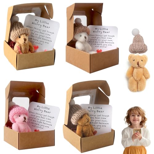 Audasi 4Pcs Pocket Hug Positive Mini Teddybär, Mini Bear mit inspirierender Karte Fluffie Stuffies Bär Puppe Denken Sie Bald gut Little Tasche Umarmung Schlüsselanhänger Dekoration Positives Geschenk Audasi 4Pcs Pocket Hug Positive Mini Teddybär, Mini Bear mit inspirierender Karte Fluffie Stuffies Bär Puppe Denken Sie Bald gut Little Tasche Umarmung Schlüsselanhänger Dekoration Positives Geschenk von Audasi
