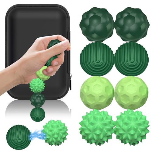 Audasi 8 Stück Magnetische Fidget Spielzeug, Große Multi Texturierte Taktile Magnetische Kugel Stress Angst Relief Sensorik Spielzeug Für Autismus ADHD Magnetische Zappelkugeln Für Finger Hände von Audasi