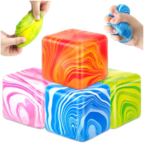 Audasi Fidget Spielzeug Squishy Stress Würfel, 4 Stück Eiswürfel Sensorischer Würfel Flow Muster Squeeze Stressbälle Squishy Card Spielzeug Angstlinderung Stressbälle für Erwachsene Kinder Audasi Fidget Spielzeug Squishy Stress Würfel, 4 Stück Eiswürfel Sensorischer Würfel Flow Muster Squeeze Stressbälle Squishy Card Spielzeug Angstlinderung Stressbälle für Erwachsene Kinder von Audasi