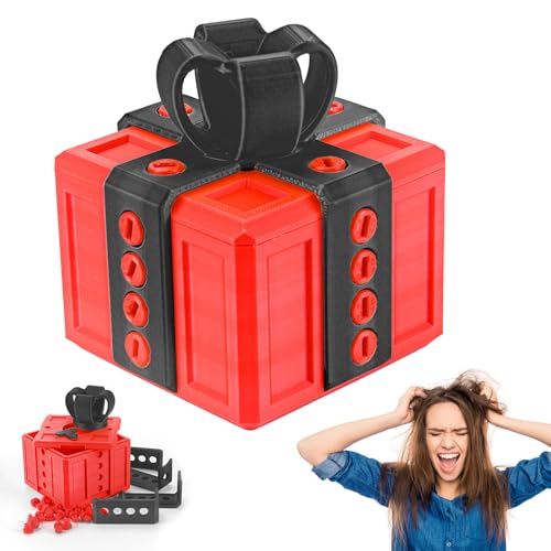 Audasi Nervige Geschenkbox mit Twist Speicher Streichbox - 3D Gedruckt Really Annoying Box mit Schraubenknebel - Prank Box für Nervige Geschenke Zu Weihnachten von Audasi