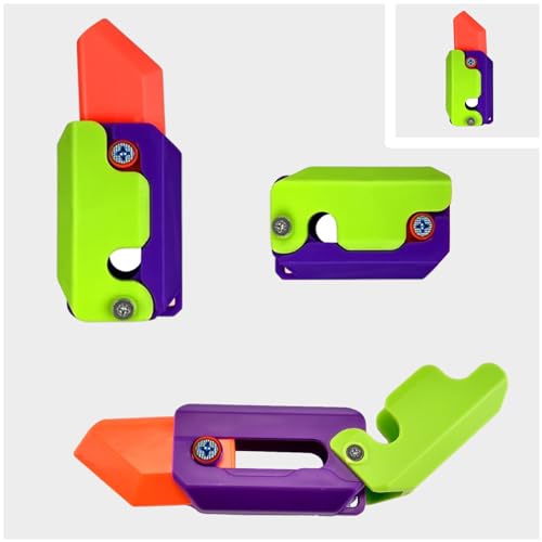 Audasi Rettich Knife Toy, 3D Printing Fidget Knife Toy, Sensory Toys Stress Relief Toy, 3D Printed Gravity Knife Fidget Toy, Autismus Spielzeug, Pop it Fake Messer, Fidget Sensory Toys von Audasi