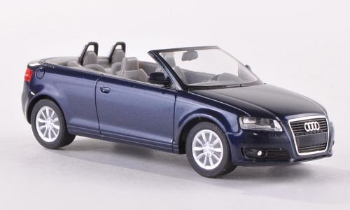 Audi A3 Cabriolet (8P), met.-dkl.-blau , 2008, Modellauto, Fertigmodell, Herpa 1:87 von Audi