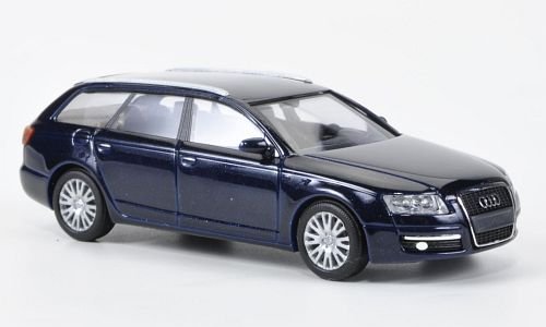 Audi A6 Avant, dkl.-blau, 2004, Modellauto, Fertigmodell, Busch 1:87 von Audi