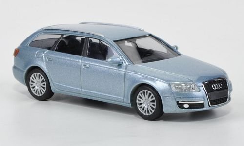 Audi A6 Avant, met.-silberblau, 2004, Modellauto, Fertigmodell, Busch 1:87 von Audi