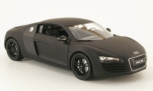Audi R8, mattschwarz, Modellauto, Fertigmodell, Welly 1:24 von Audi