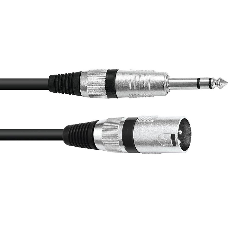 Omnitronic Adaptercable XLR(M)/Jack stereo 5m bk Audiokabel von Omnitronic