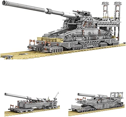 Auforua 3-IN-1 Panzer Modellbausatz, Mit 3846 Teile und 8 Figuren, WW2 Dora Eisenbahngeschütz Modell, Klemmbausteine Panzer Bausteine Set, Panzer Bausteine Bausatz von Auforua