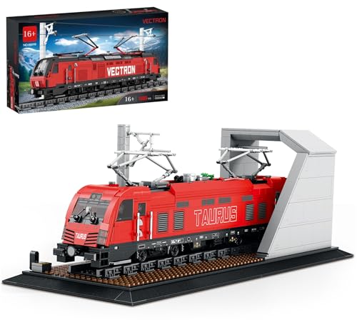 Auforua Technik Eisenbahn Lokomotive ES64U2 Modellbausatz, 1939 Teile Klemmbausteine Dampflokomotive MOC Bausatz, Klemmbausteine Zug Bausteine Bausatz von Auforua