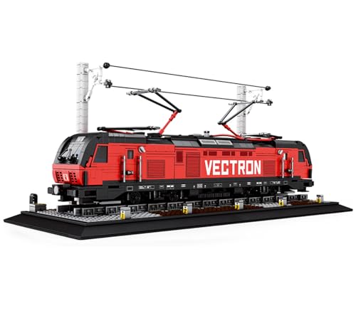 Auforua Technik Eisenbahn Lokomotive Vectron Modellbausatz, 1889 Teile Klemmbausteine Dampflokomotive MOC Bausatz, Klemmbausteine Zug Bausteine Bausatz von Auforua