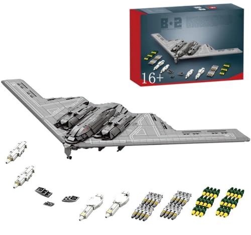 Auforua Technik Militär Flugzeug B2 Bomber Modellbausatz, 2063 Teile Klemmbausteine Militär Flugzeug B2 Stealth Bomber Set, Militär Flugzeug Bausteine Bausatz Auforua Technik Militär Flugzeug B2 Bomber Modellbausatz, 2063 Teile Klemmbausteine Militär Flugzeug B2 Stealth Bomber Set, Militär Flugzeug Bausteine Bausatz von Auforua
