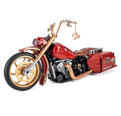 Auforua Technik Motorrad für Harlay Davidson Road King, 1:5 Groß Motorräder Modellbausatz, 2111 Teile Klemmbausteine Motorrad MOC Set Auforua Technik Motorrad für Harlay Davidson Road King, 1:5 Groß Motorräder Modellbausatz, 2111 Teile Klemmbausteine Motorrad MOC Set von Auforua