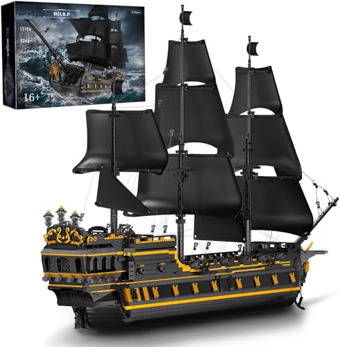 Auforua Piratenschiff Black Pearl, 5266 Teile Klemmbausteine Piratenschiff Fluch Der Karibik Groß MOC Set, Piratenschiff Bausteine Bausatz von Auforua