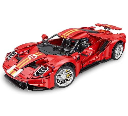 Technik Auto für Forde GT, 1:8 Groß Automodell Bausatz, 3056 Teile Klemmbausteine Auto Bausteine MOC Bausatz, Kompatibel mit Forde Technik von Auforua