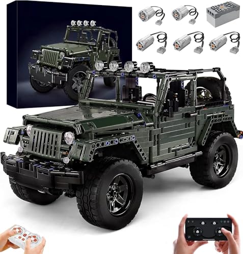 Technik Auto für Jeepe Wrangler, Mit Motoren Set, 1:8 Groß Auto Modellbausatz, 2078 Teile Klemmbausteine Auto MOC Set, Kompatibel mit Jeep Wrangler Technic Auto Technik Auto für Jeepe Wrangler, Mit Motoren Set, 1:8 Groß Auto Modellbausatz, 2078 Teile Klemmbausteine Auto MOC Set, Kompatibel mit Jeep Wrangler Technic Auto von Auforua