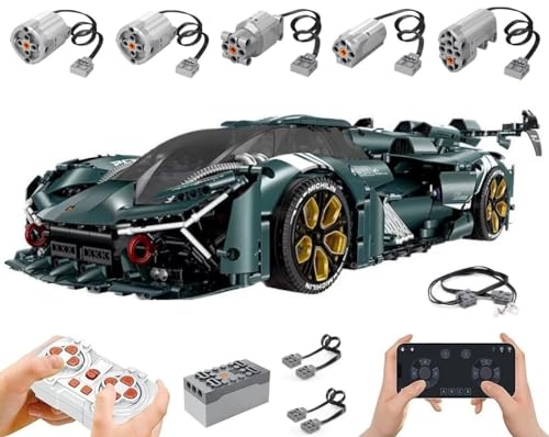 Technik Auto für Lambo Terzo Millennio, Mit Motoren Set, 1:8 Groß Auto Modellbausatz, 3466 Teile Klemmbausteine Auto Bausteine MOC Set, Kompatibel mit Lamborghini Technik von Auforua