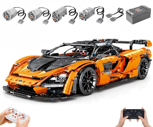 Technik Auto für McIaren Senna GTR, Mit Motoren Set, 1:8 Groß Automodell Bausatz, 3780 Teile Klemmbausteine Auto MOC Set von Auforua