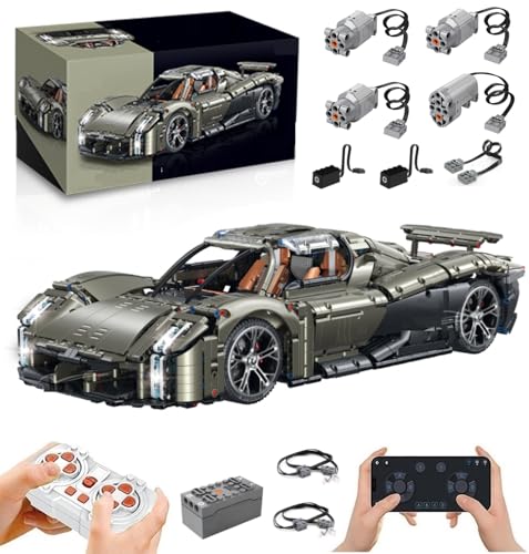 Technik Auto für Porschor Mission X, Mit Motoren Set, 1:8 Groß Auto Modellbausatz, 4056 Teile Klemmbausteine Auto MOC Set, Kompatibel mit Porschor Technik Auto Technik Auto für Porschor Mission X, Mit Motoren Set, 1:8 Groß Auto Modellbausatz, 4056 Teile Klemmbausteine Auto MOC Set, Kompatibel mit Porschor Technik Auto von Auforua
