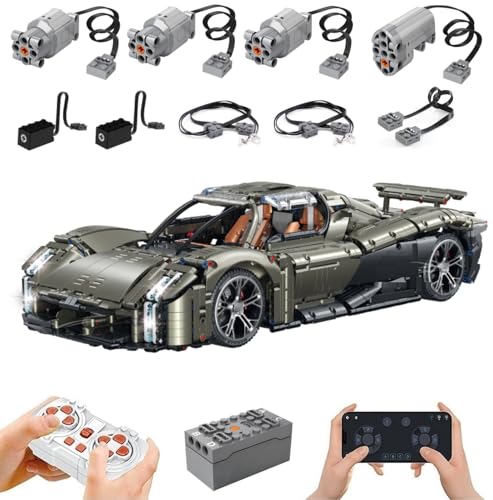 Technik Auto für Porschor Mission X, Mit Motoren Set, 1:8 Groß Auto Modellbausatz, 4056 Teile Klemmbausteine Auto MOC Set, Kompatibel mit Porschor Technik Auto Technik Auto für Porschor Mission X, Mit Motoren Set, 1:8 Groß Auto Modellbausatz, 4056 Teile Klemmbausteine Auto MOC Set, Kompatibel mit Porschor Technik Auto von Auforua