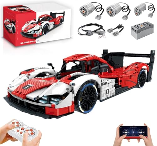 Technik Auto für Poschor 963 Mit Motoren Set - 1:8 Groß Modellbausatz, 3460 Teile Klemmbausteine Bausteine MOC Set, Kompatibel Mit Poschor 963 von Auforua