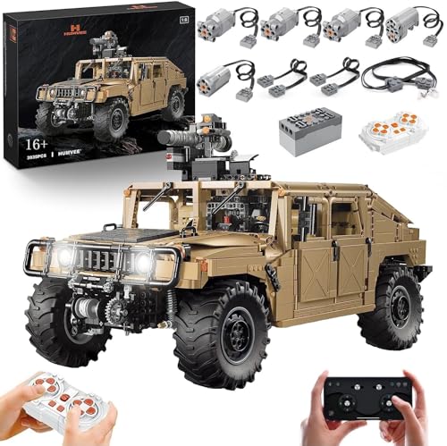 Technik Auto für Humver H1, Mit Motoren Set, 1:8 Groß Automodell Bausatz, 3935 Teile Klemmbausteine Humver H1 Auto MOC Set, Kompatibel mit Humvee Technik Technik Auto für Humver H1, Mit Motoren Set, 1:8 Groß Automodell Bausatz, 3935 Teile Klemmbausteine Humver H1 Auto MOC Set, Kompatibel mit Humvee Technik von Auforua