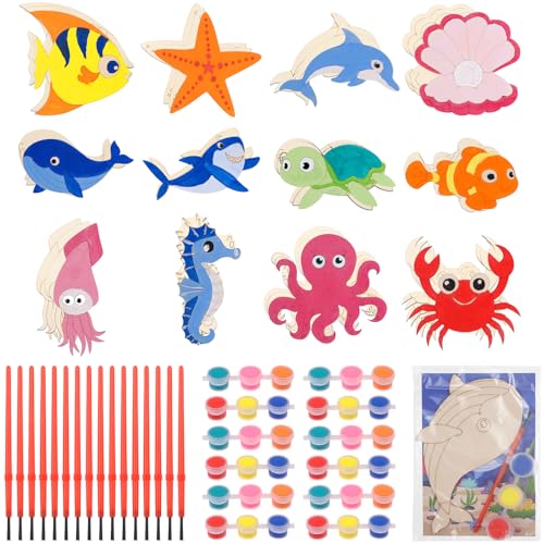 Holzmalerei-Set, Motiv: Meereswelt, unter dem Meer, Partygeschenke, Ozeantiere, Bastelsets, Holzmalerei-Set, Malerei, Basteln, für Geburtstagsgeschenke, Klassenzimmer, Belohnungen, Geschenktüten Holzmalerei-Set, Motiv: Meereswelt, unter dem Meer, Partygeschenke, Ozeantiere, Bastelsets, Holzmalerei-Set, Malerei, Basteln, für Geburtstagsgeschenke, Klassenzimmer, Belohnungen, Geschenktüten von Augenstern
