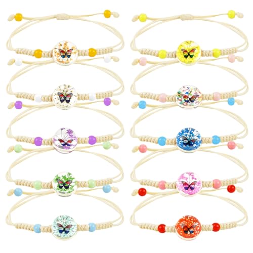 10 Stücke Armband Geflochten, Freundschaftsarmbänder für Mädchen, Geflochten Freundschaft Armbänder, Schmetterling und Blumen Gewebte Armbänder, Verstellbare Armband Kinder für Geburtstag Mitgebsel 10 Stücke Armband Geflochten, Freundschaftsarmbänder für Mädchen, Geflochten Freundschaft Armbänder, Schmetterling und Blumen Gewebte Armbänder, Verstellbare Armband Kinder für Geburtstag Mitgebsel von Augesak