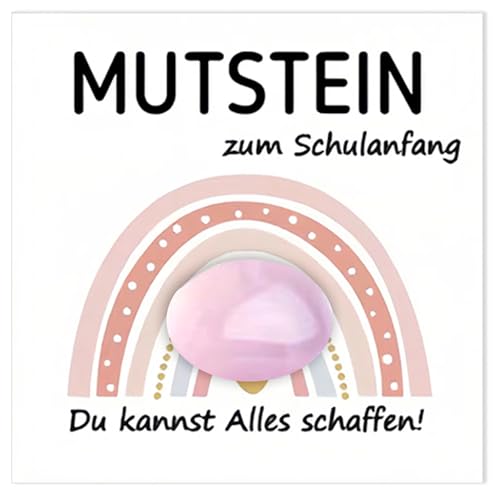 Augesak Einschulung Geschenk Mädchen Glückssteine, Mutstein Schulkind, Schultüte Füllung Mädchen, Glücksbringer Schulanfang, Kindergeburtstag Mitgebsel (Rosa) von Augesak