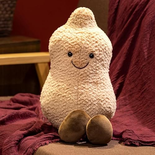Augesak Erdnuss Kuscheltier,Lustige Kuscheltiere,Peanut Plüschtier Kissen Weiches,Puppe Spielzeug 3D werfen Kissen Cartoon Spielzeug,Lächelnde Erdnuss Plüsch Kreatives Geschenk für Kinder von Augesak