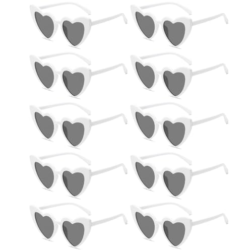 Augesak Retro Herz Sonnenbrille,10 Stück Herzbrillen Weiß,Herzförmige Party Brillen,Sonnenbrille Hochzeit,JGA Sonnenbrille Frauen,Weiß Herzbrille für Party,Halloween,Weihnachten, Hochzeit Augesak Retro Herz Sonnenbrille,10 Stück Herzbrillen Weiß,Herzförmige Party Brillen,Sonnenbrille Hochzeit,JGA Sonnenbrille Frauen,Weiß Herzbrille für Party,Halloween,Weihnachten, Hochzeit von Augesak