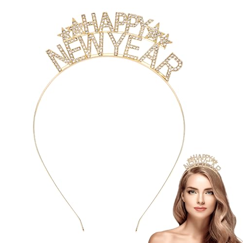 Happy New Year Haarreif, Glitzer Haarreif Silvester 2025, Silvester Haarschmuck, Stirnband Happy New Year, Silvester Kopfschmuck mit Strass, Weihnachten Silvester Foto Requisiten Neujahr Deko Zubehör Happy New Year Haarreif, Glitzer Haarreif Silvester 2025, Silvester Haarschmuck, Stirnband Happy New Year, Silvester Kopfschmuck mit Strass, Weihnachten Silvester Foto Requisiten Neujahr Deko Zubehör von Augesak
