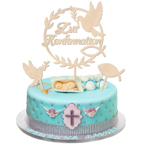 Cake Topper Konfirmation, Tortendeko Konfirmation, Taube Fisch Kuchen Deko Konfirmation, Zur Konfirmation Tortendeko Holz Torten Topper Konfirmation, Torte Deko Konfirmation für Mädchen Junge Cake Topper Konfirmation, Tortendeko Konfirmation, Taube Fisch Kuchen Deko Konfirmation, Zur Konfirmation Tortendeko Holz Torten Topper Konfirmation, Torte Deko Konfirmation für Mädchen Junge von Augesak