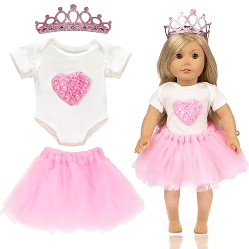 Puppenkleidung Outfits für Baby Puppen - Zubehör mit Headband, Kurze Ärmel und Sprudelröcke - Geschenke für Mädchen und Jungen von Augesak