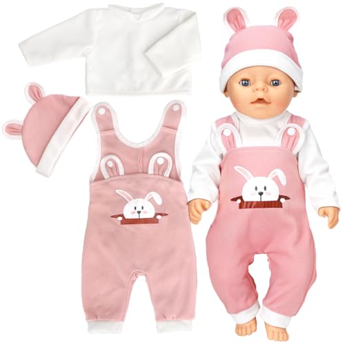 Puppenkleidung Outfits für Baby Puppen - Zubehör mit Hut, Langarm Hose - Geschenke für Mädchen und Jungen von Augesak