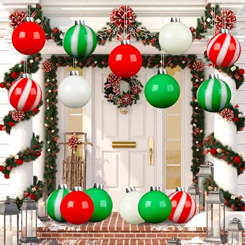 Riesige aufblasbare Weihnachtskugeln, 22,9 cm, für den Außenbereich, aufblasbar, hängende Kugeln, Ornamente, PVC, rot-grün, aufblasbare Bälle, Weihnachtsdekoration für Weihnachten, Urlaub, Rasen, Hof Riesige aufblasbare Weihnachtskugeln, 22,9 cm, für den Außenbereich, aufblasbar, hängende Kugeln, Ornamente, PVC, rot-grün, aufblasbare Bälle, Weihnachtsdekoration für Weihnachten, Urlaub, Rasen, Hof von Augisteen