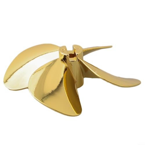 AugustknowU Funktioneller Propeller mit 4 Flügeln, 55 mm/60 mm, für RC-Boote, Zinklegierung für schwere und Angelhandwerk (D60 mm linke Hand) von AugustknowU