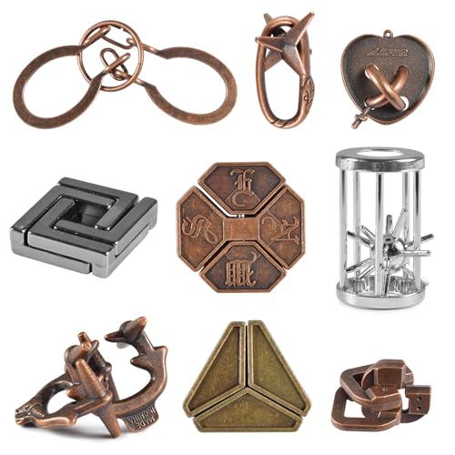 9 Stück Knobelspiele Metall, Knobelspiele für Erwachsene, Metall Geduldspiele für Kinder, Metal Puzzle Geschicklichkeitsspiel Spielzeug Geschenk Set für Erwachsene Jugendliche 9 Stück Knobelspiele Metall, Knobelspiele für Erwachsene, Metall Geduldspiele für Kinder, Metal Puzzle Geschicklichkeitsspiel Spielzeug Geschenk Set für Erwachsene Jugendliche von Auirshiky